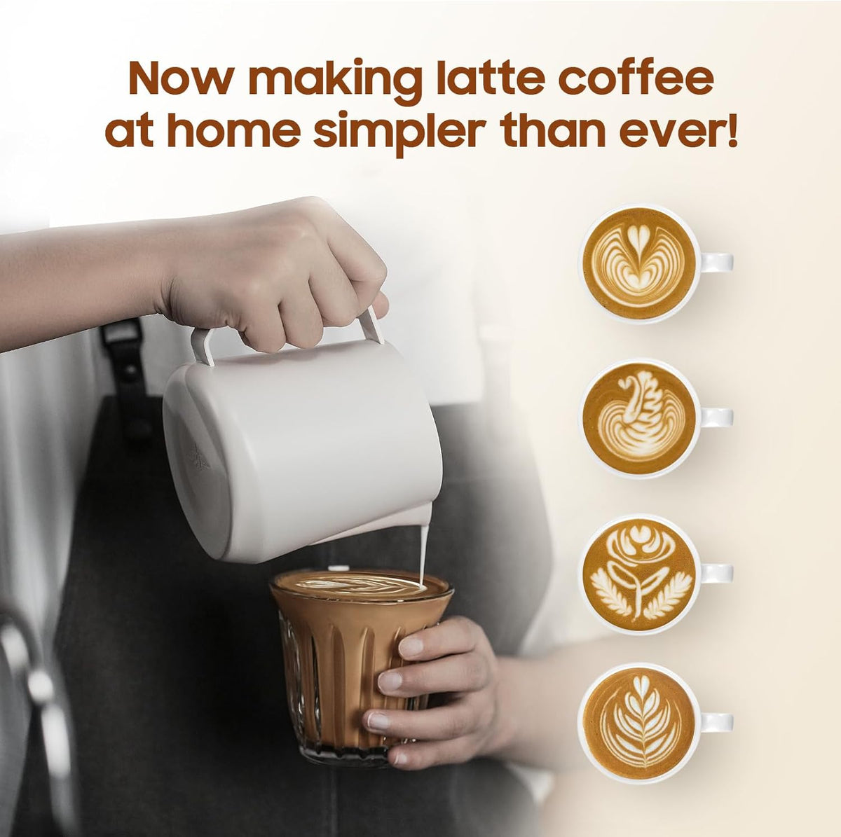 MHW-3BOMBER Milk Frothing Pitcher - 20oz/600ml Milk Frother Cup with U-Shaped Spout - SUS 304 Steaming Pitcher - Cappuccino Latte Art Cup for Barista - Quadrilateral Body - Glossy P5182-OS
