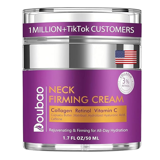Advanced Neck Firming Cream – 3% Retinol & Hyaluronic Acid for Wrinkle Reduction, Lifting & Skin Tightening – Anti-Aging Moisturizer for Face, Neck & Décolleté – Deep Hydration, 1.7 FL OZ