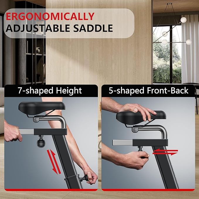 Air Bike, Wenoker Exercise Bike Air Resistance Stationary Bike for Home, Indoor Bike with Dual Action Handlebars, APP Connection Customizable Monitor