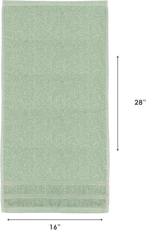 Kaufman - Premium Hand Towels Set for Bathroom, Spa, Gym, and Face Towel 100% Cotton Ring Spun, Ultra Soft Feel and Highly Absorbent Towels (12, SAGE Green)