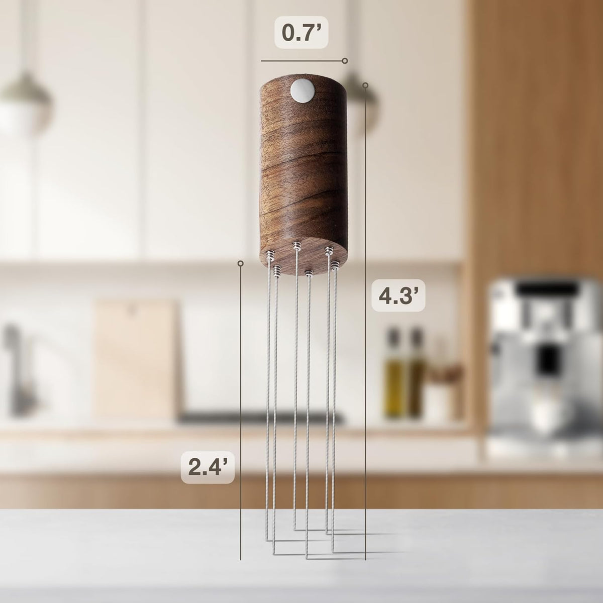 WDT Tool Espresso Stirrers - Coffee Distributor Barista Tools - Espresso Needle Distribution Tool for Coffee Accessories Kit - Walnut Wood Gifts for Coffee Lovers