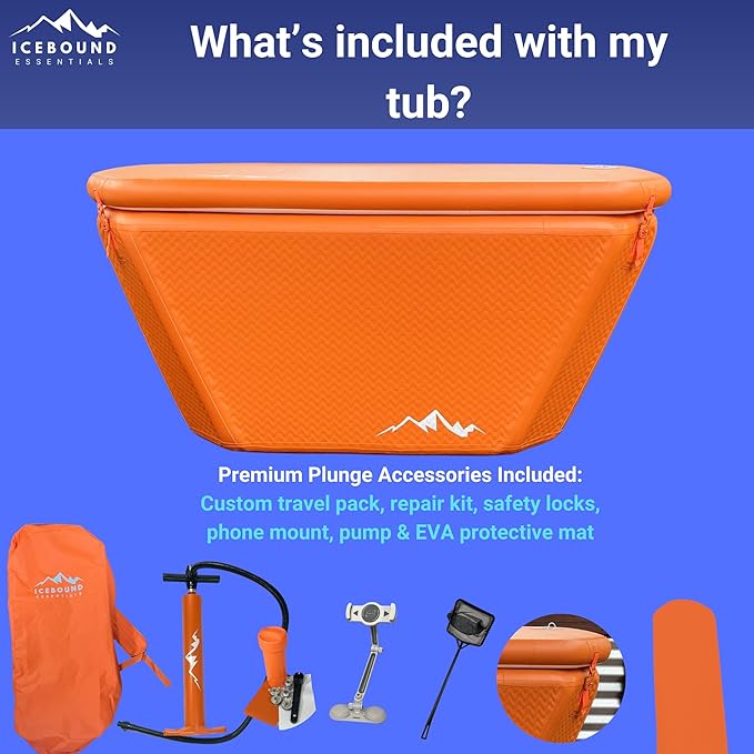 Big Tex Endurance Cold Plunge 155 Gallon Ice Bath Tub Chiller Compatible Connections Inflatable, Durable, Portable, Insulated Design