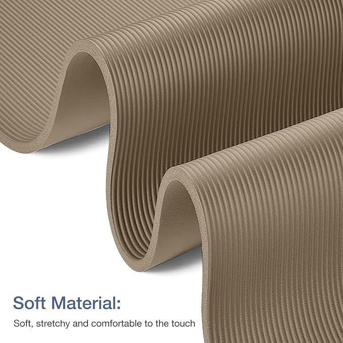 Thick Yoga Mat Non Slip, Large Size 72" L x 32" W x 0.6" TH, Premium Exercise & Fitness Mat with Carrying Strap and Bag, Workout Mats for Home