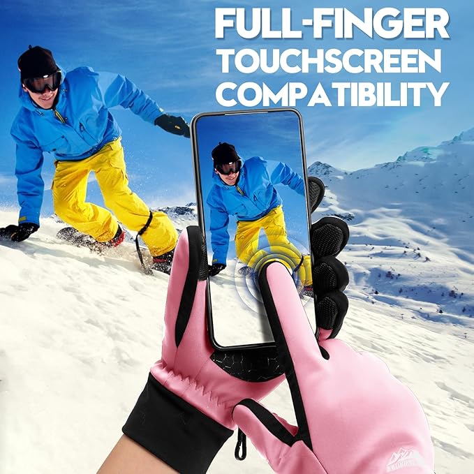 Bruvoalon Winter Gloves for Women & Men, 3M Thermal Insulation, Lycra Fabric, Windproof, Touchscreen, Anti-Slip, Cold Weather