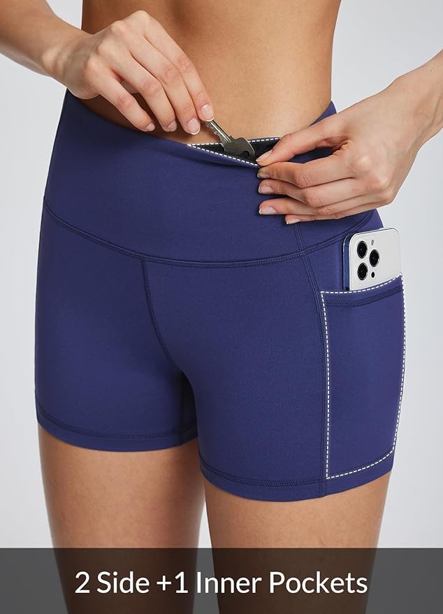 baleaf Women's 8"/ 5"/ 3" Biker Shorts High Waist Yoga Workout Gym Running Volleyball Spandex Shorts with Pockets