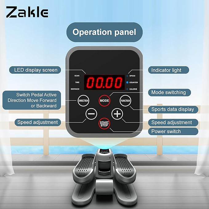 Zakle Ellipse Leg Exerciser as Seen on Tv for Seniors, Electric Under Desk Elliptical Machine w/Remote & 12 Speeds Level, Manual & Auto Mode, Quiet Seated Pedal Exerciser for Home Office
