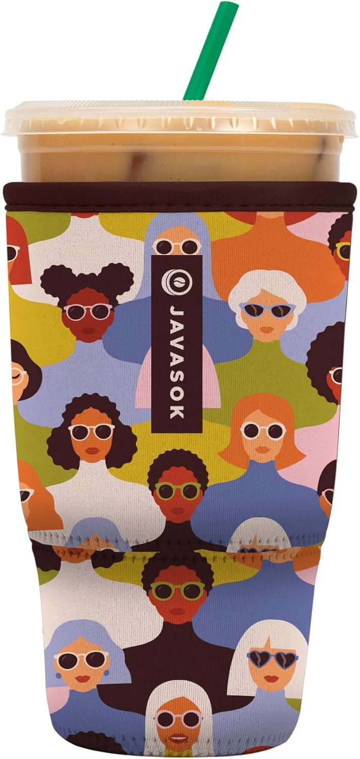 Sok It JavaSok Iced Coffee & Cold Soda Insulated Neoprene Cup Sleeve (Femme Force, Large: 30-32oz)