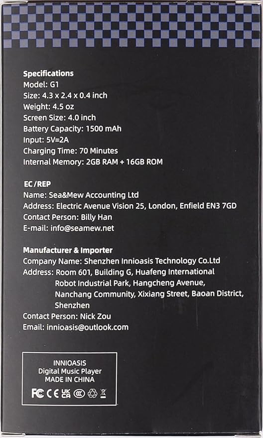 80GB MP3 Player with Bluetooth and WiFi, MP4 MP3 Player with Spotify,Spotify Kids，4" Full Touch Screen with Pandora, Music Player with Audible，Android MP3 with Speaker (Gold_Black)