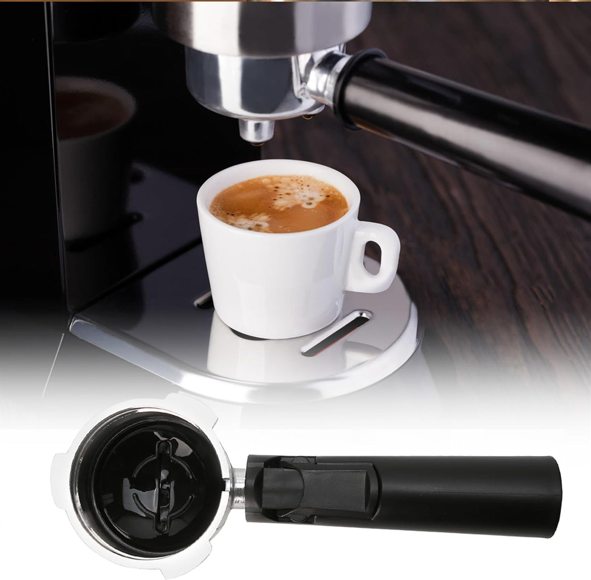 Coffee Espresso Machine Handle Replacement Parts, Cafe Bracket Handle for Lidl Silvercrest CM4621 CM4216 KF5002 KF500S Barista (for 51mm Portafilter Basket - Not included)
