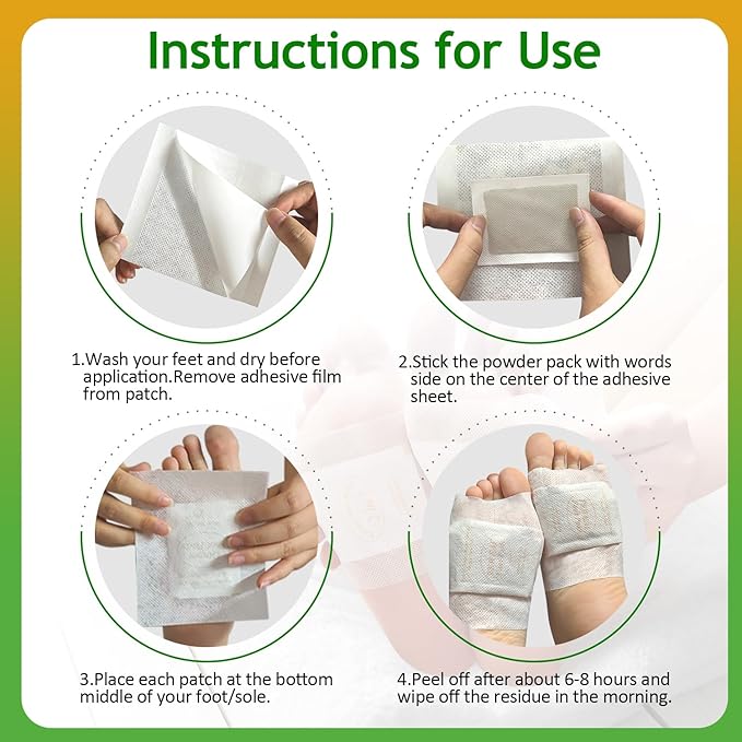 62 Pads Foot Pads Natural Turmeric & Ginger, Wormwood, Bamboo Vinegar, 62Pads Goodnight Pads Included 62 Adhesive Sheets