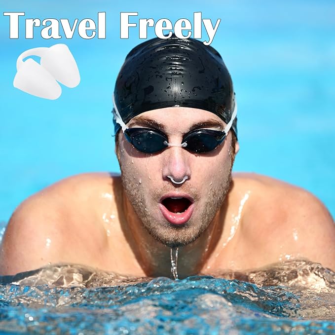 2 Pack Nose Plugs for Swimming for Adults and Kids (Age 7-12), Waterproof Soft Silicone Swimming Protectors Nose Block Nostril Plugs for Swimmers Surfers Water Sports