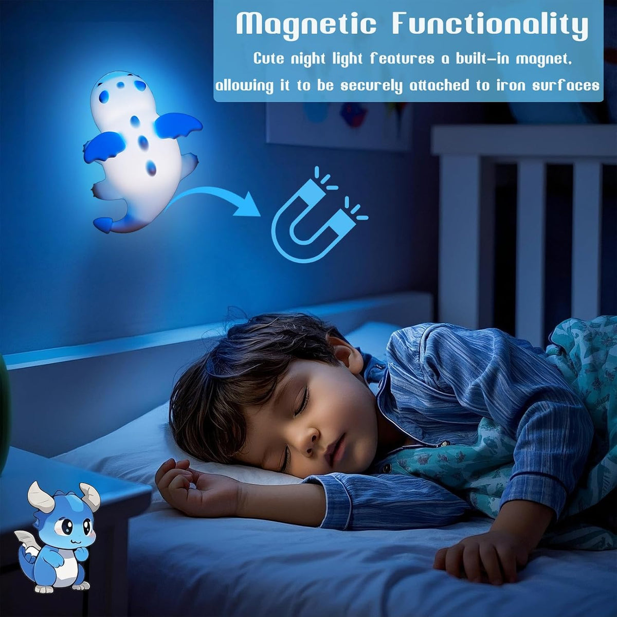 Dragon Night Light, Cute Baby Dragon Gifts, Soft Silicone Lamp with 3 Level Warm Light and RGB Changing, Breastfeeding Nursery Portable Kawaii Bedside Lamp for Baby, Toddler, Boys and Girls