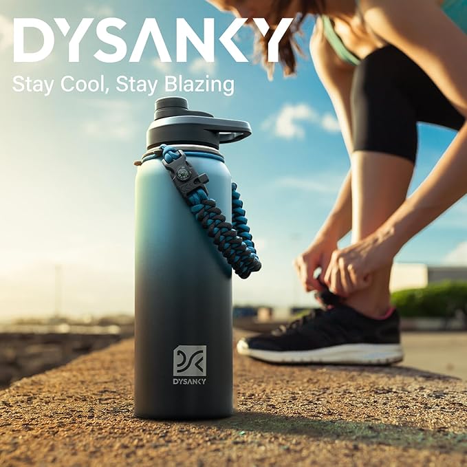 40 oz Insulated Water Bottle | Thickened Stainless Steel Vacuum Metal | Portable Sports Water Jug for Gym and Hiking with Straw, Carrier Bag, Handle Strap | BPA-Free 40 oz