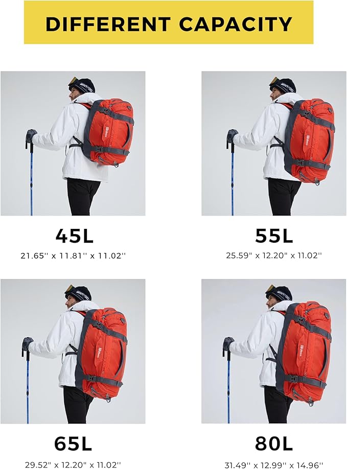 Ubon Large Duffel Bag Weekender Bags with Shoe Compartments 4-Way Sports Gym Backpack with Padded Straps Camping Traveling Duffle Bag