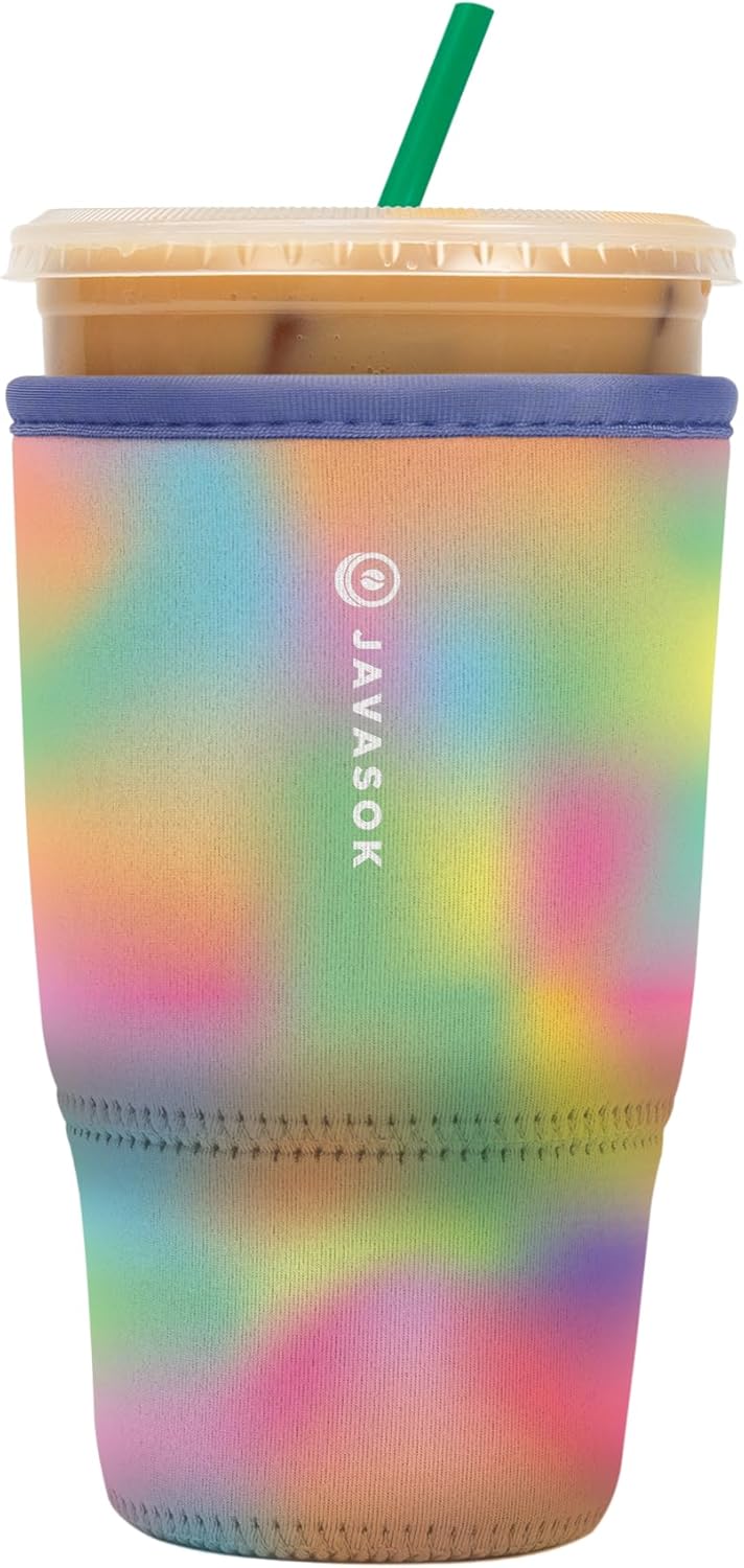 Sok It JavaSok Iced Coffee & Cold Soda Insulated Neoprene Cup Sleeve (Dreaming in Color, Large: 30-32oz)