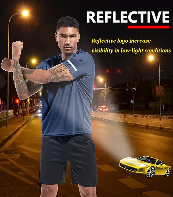 Boyzn 1, 3, 5 or 7 Pack Men's Workout Running Shirts, Dry Fit Moisture Wicking T-Shirt, Gym Athletic Short Sleeve Tee Shirts