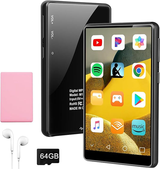 96GB MP3 Player with Bluetooth and WiFi, 4.1" Touch Screen, Silicone Protective case, Octa-core, MP4 MP3 Player for Spotify, Pandora, 96GB Storage Up to 1Tb, Android Music Player for Parental Control