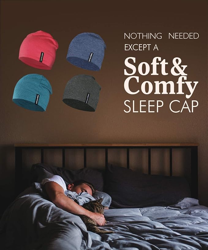 9" Multifunctional Lightweight Beanies Hats Snug Fitting, Running Skull Cap Helmet Liner Sleep Caps