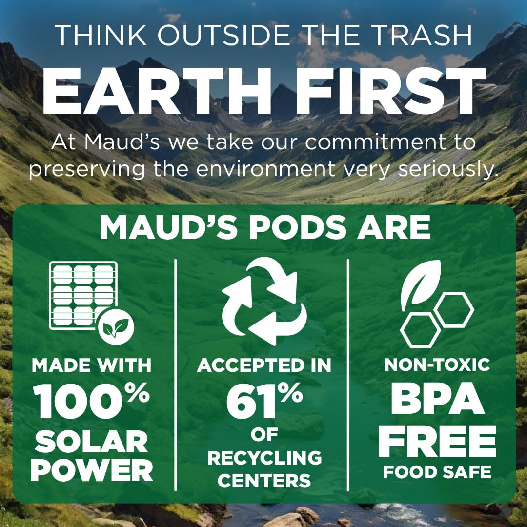 Maud's Medium Roast Coffee Pods, 200 ct, Recyclable Single Serve Pods – 100% Arabica Coffee, Compatible with Keurig K Cups Maker