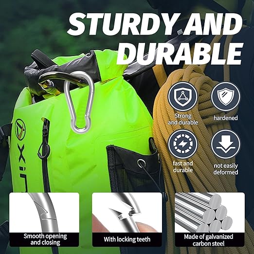 24PCS M8 Spring Snap Hook Carabiner, Heavy Duty Galvanized Steel 3Inch Carabiner Clip, 550LBS Holding Capacity Spring Clips for Hammock Swing Outdoor Travel