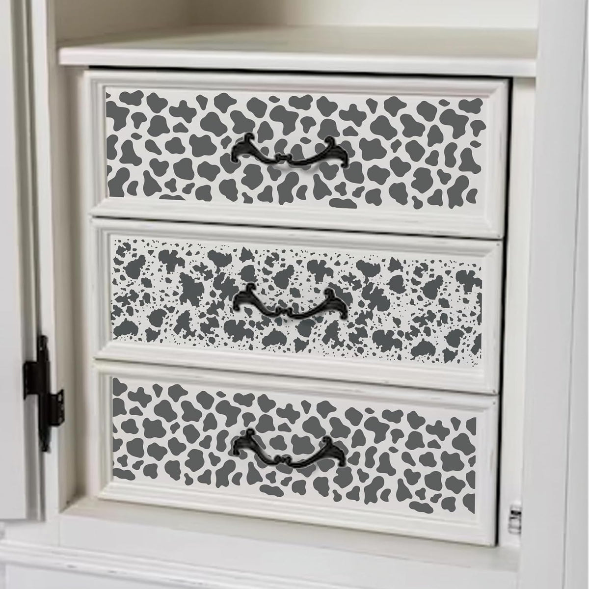 Leopard Print Cow Stencils - Reusable Animal Print Stencils for Painting, Wood Burning, DIY Art Craft on Fabric, Canvas, Furniture (11 Pieces)