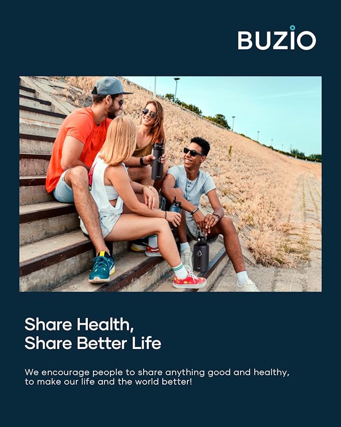 BUZIO 64oz Water Bottle, (Cold for 48 Hrs) Triple Wall Insulated Stainless Steel Leakproof Half gallon Jug/Flask with Straw Lid and Carry Bag for Sports Hiking, Camping, Yellow Orange