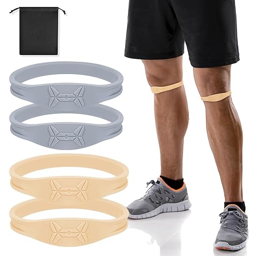 2-Pack Patellar Strap for Knee Pain Relief-Breathable & Lightweight Patellar Tendon Support Strap for Basketball, Running, Hiking-Stabilizing Knee Brace for Men, Women & Kids(Wide Gray)