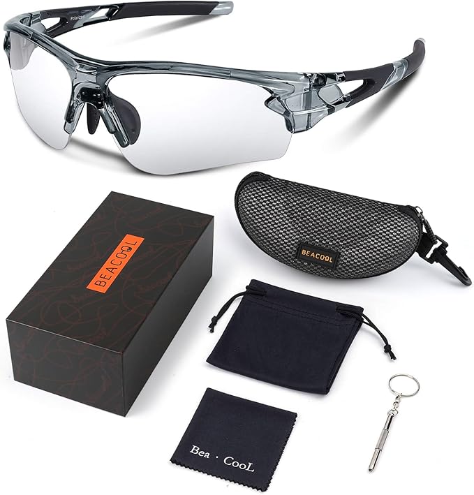 BEACOOL Polarized Sports Sunglasses for Men Women Youth Baseball Fishing Cycling Running Golf Motorcycle Tac Glasses UV400