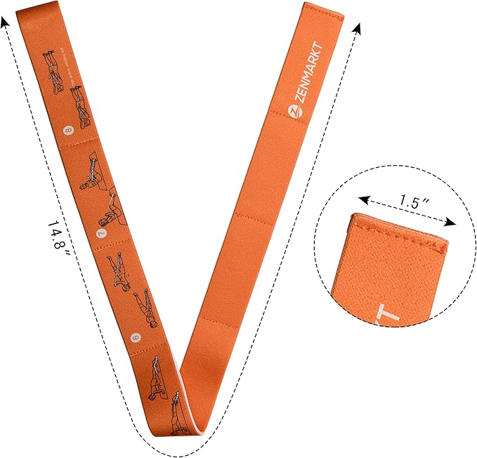 Yoga Strap for Stretching - 8 Loops Stretching Strap - Essential Yoga Accessories for Flexibility and Enhanced Stretching - Ideal Stretch Strap in Yoga and Pilates