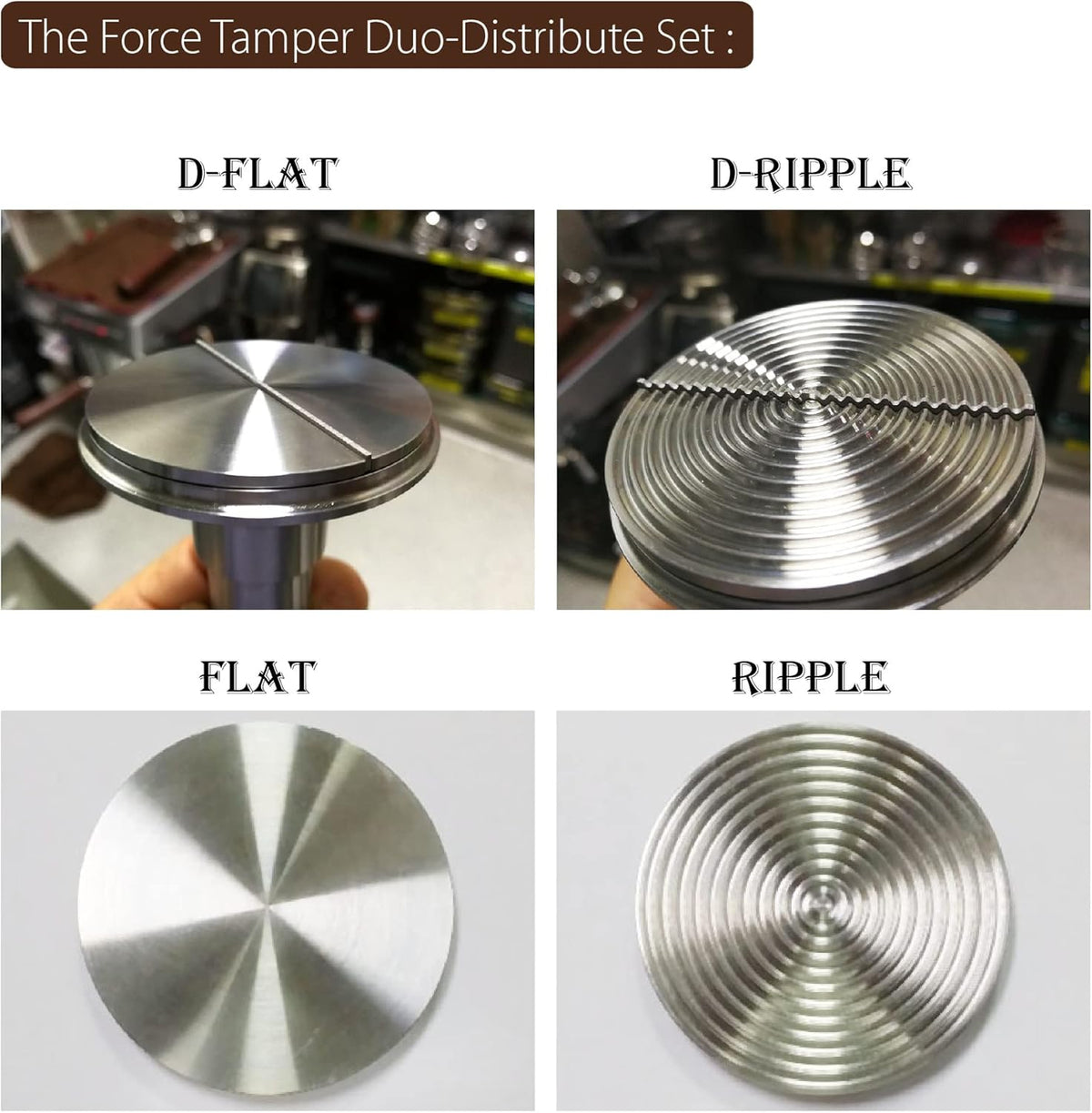 The Force Tamper Automatic Impact Coffee Tamper Adjustable Const Pressure and Autoleveling Duo-Distribute Set New