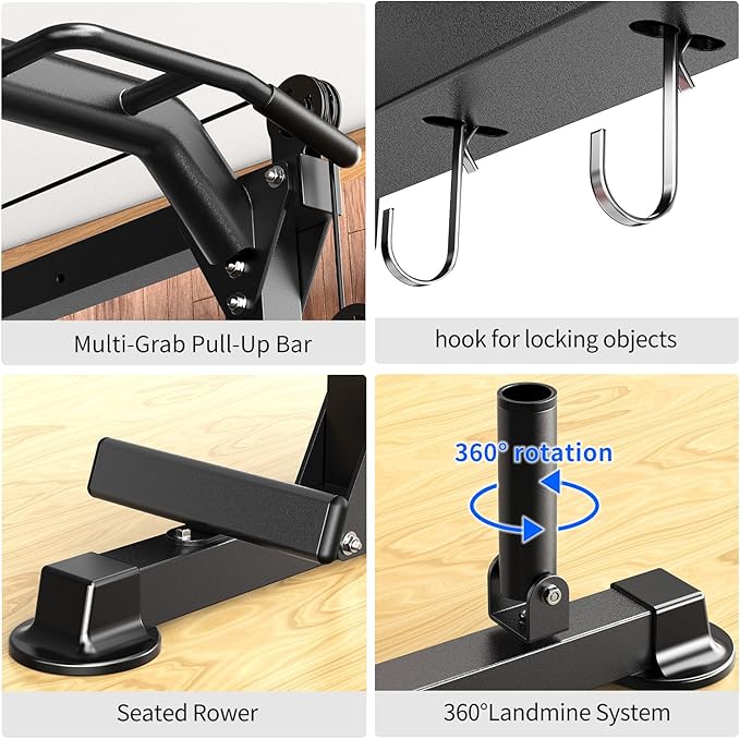 Power Rack Power Cages Multi-Function Squat Rack with Cable Crossover System Selectable More Training Attachment Weight Cage for Garage Home Gym