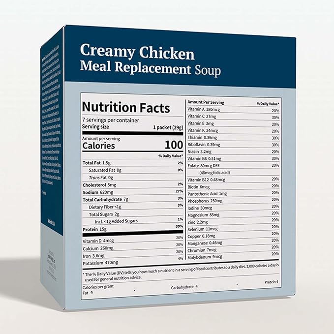 BestMed Weight Loss High Protein Soup | Creamy Chicken | 15g Protein, Low Calorie, Low Fat, Low Sugar | Bariatric-Friendly, Aspartame-Free, Gelatin-Free | Meal Replacement Soup | 7/Box