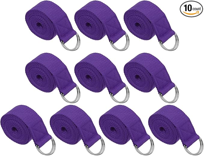 PATIKIL Yoga Strap for Stretching, Cotton Yoga Belt with Adjustable Metal D-Ring Buckle Stretch Band for Fitness Pilates