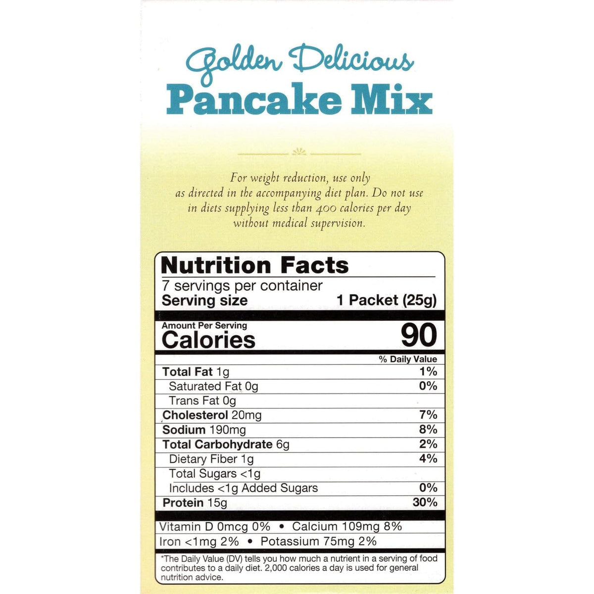 Nutmeg State Nutrition HealthyWise - High Protein Pancake Mix, 15g Protein, Low Carb, Low Calorie, Low Sugar, Healthy Breakfast Meal, KETO Friendly, 7 Servings Per Box (Golden Delicious, 1 Pack)