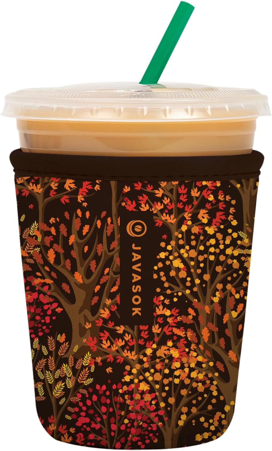 Sok It JavaSok Iced Coffee & Cold Soda Insulated Neoprene Cup Sleeve (Enchanted Autumn, Small: 16-20oz)