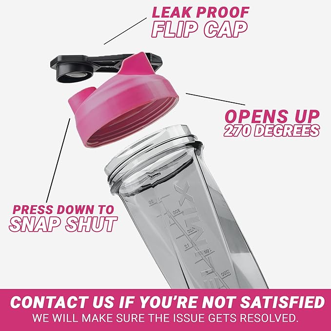 HELIMIX 2.0 Vortex Blender Shaker Bottle Holds upto 28oz | No Blending Ball or Whisk | USA Made | Portable Pre Workout Whey Protein Drink Shaker Cup | Mixes Cocktails Smoothies Shakes | Top Rack Safe
