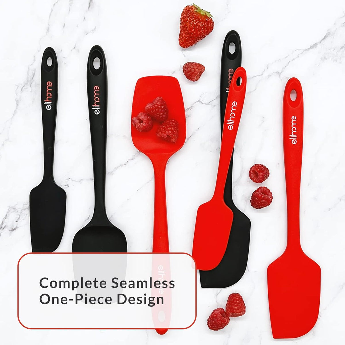 Elihome Mini Silicone Basting Pastry Brush, Cooking Brush for Oil Sauce Butter Marinades, Food Brushes for BBQ Grill Kitchen Baking, Baster Brushes Baste Pastries Cakes Meat Desserts, Food Grade, Red