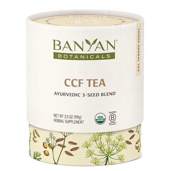 Banyan Botanicals CCF Tea (Cumin, Coriander, Fennel) – Organic Digestion Tea – Traditional Ayurvedic Detox Tea For Supporting Digestion & Gentle Cleansing – 3.5 oz – Non-GMO Sustainably Sourced Vegan