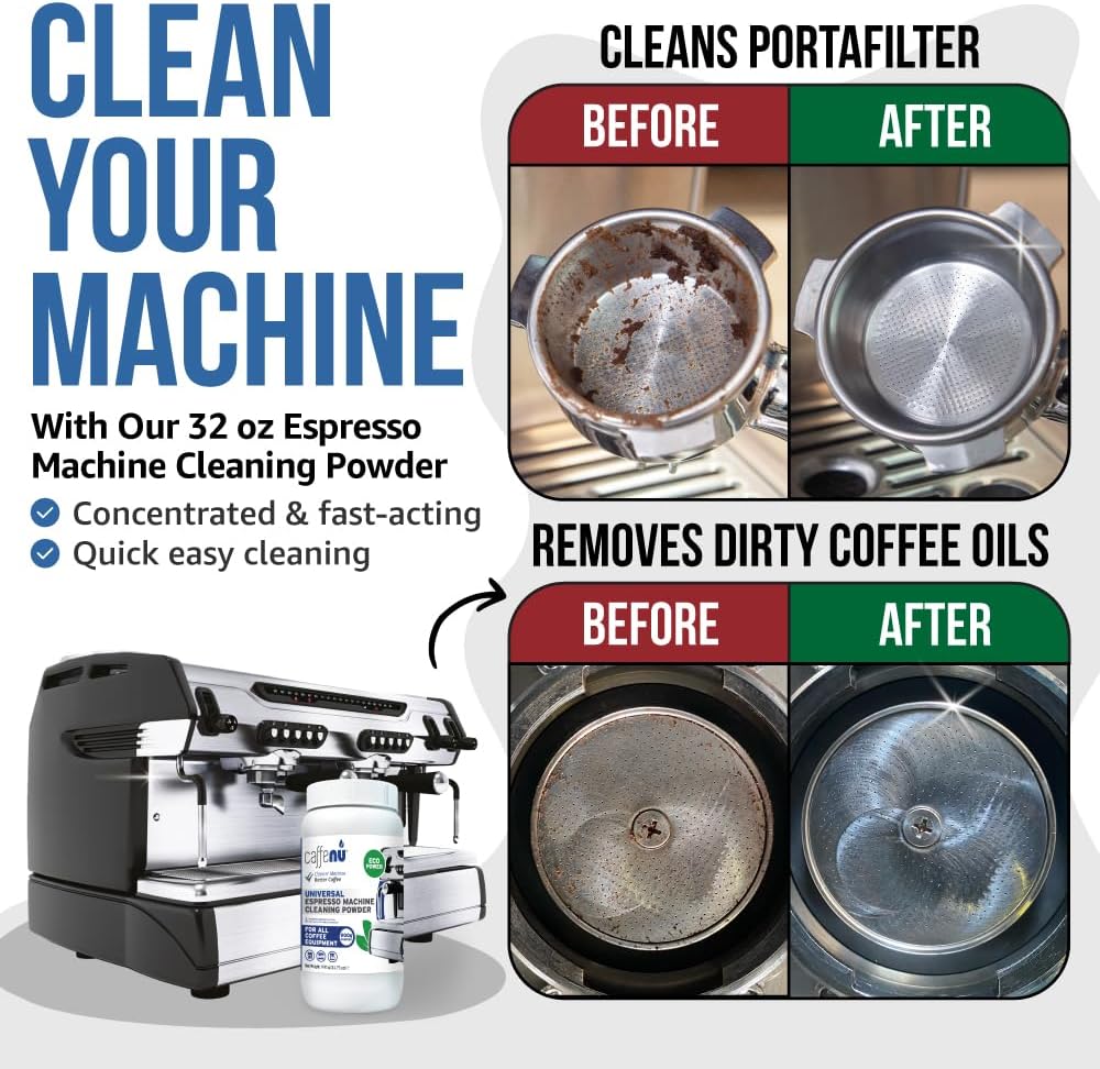 Coffee Machine Cleaner Powder 900G / 31 oz. Essential part of your Barista Accessories. Espresso Machine Cleaner. Coffee Cleaning Powder For Group Head. Use on your Commercial Machine. For Barista Kit