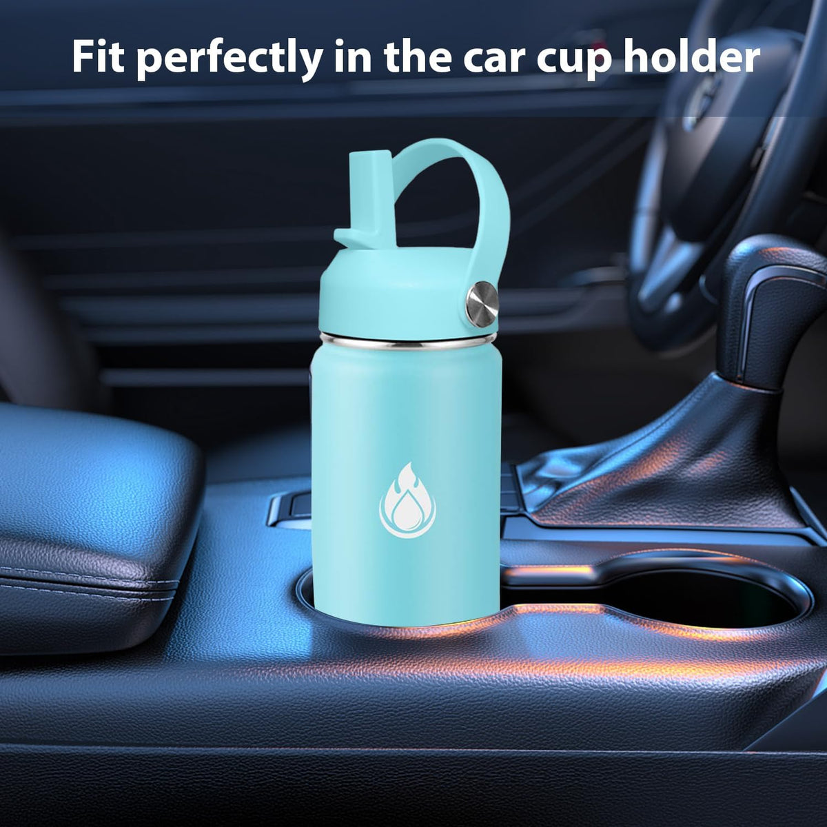 SENDESTAR Stainless Steel Wide Mouth Water Bottle 24oz Double Wall Vacuum Insulated Leak Proof Bottle with New Flex Straw Lid & Spout Lid XIN-MI-0750-1