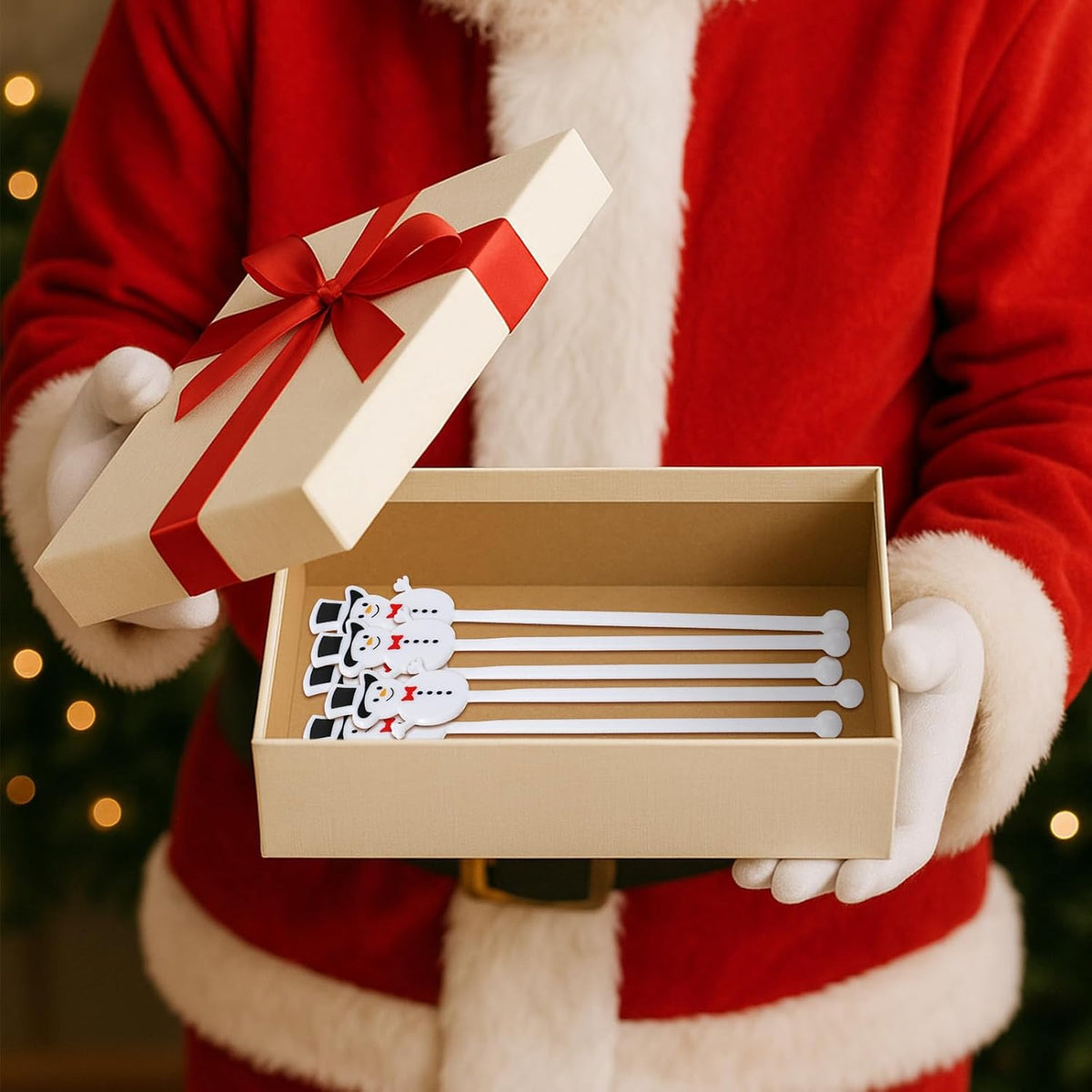 30 Pcs Christmas Drink Stirrers Xmas Stir Stick Holiday Coffee Swizzle Stick Reusable Plastic Hot Cocoa Bar Chocolate Decoration Cocktail Mixer(Snowman,Lovely Color)