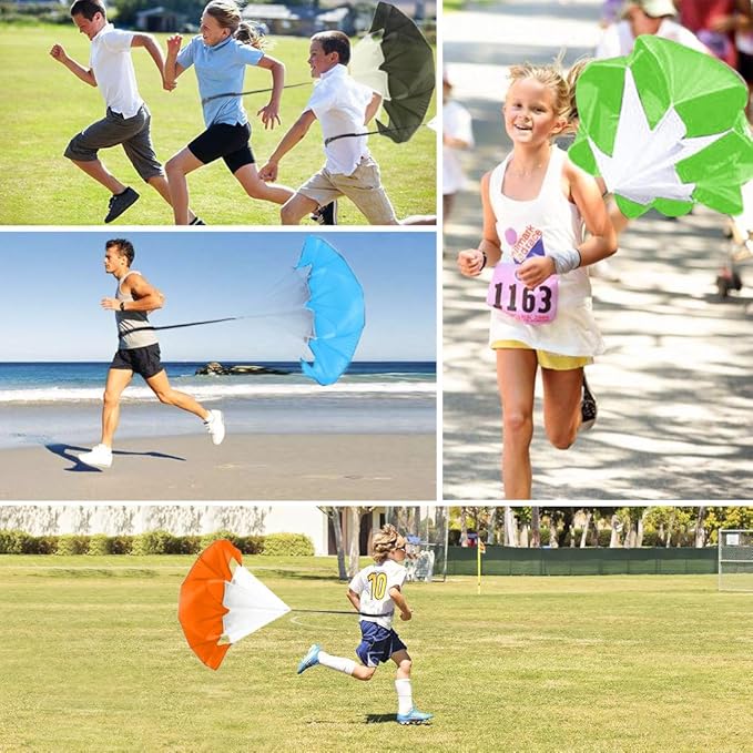 Bfsmile Running Speed Training 56" Parachute with Adjustable Strap, Free Carry Bag. Speed Chute Resistance Running Parachute for Kids Youth and Adults