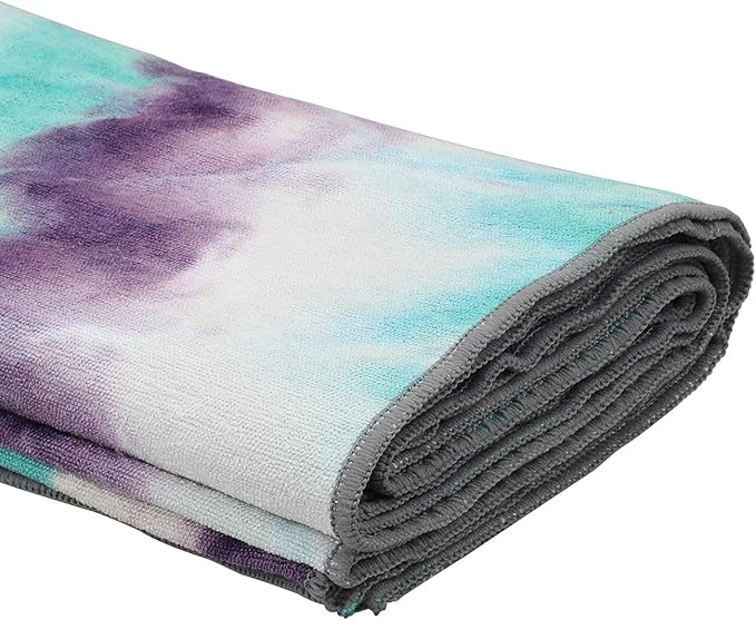 Yoga Towels , Non Slip Hot Yoga Towel Skidless Waffle Texture, 100% Absorbent Odorless Microfiber Yoga Blanket, Standard Sized 24 inchx72 inch Mat Towel,for Hot Yoga, Bikram, Pilates (Green & Pink)
