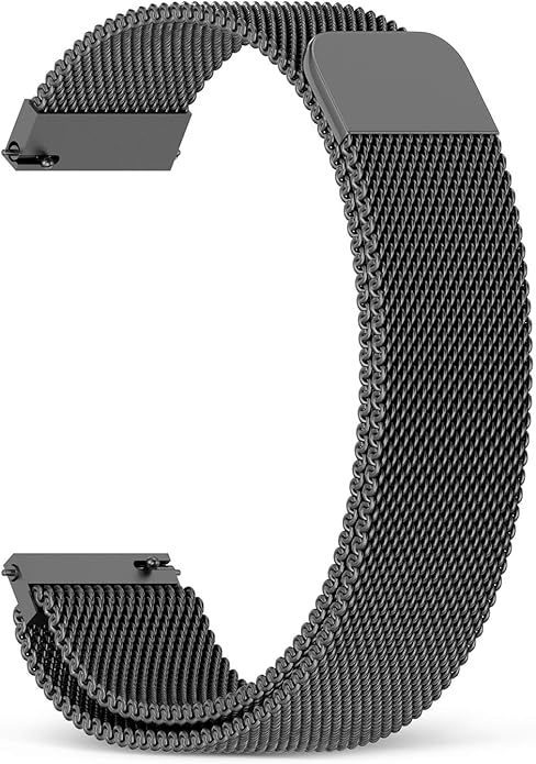 22mm Magnetic Stainless Steel Smartwatch Bands – Quick Release Milanese Loop Replacement Strap for Men Women – Stylish, Adjustable, Anti-Snag Edge, Comfortable Fit, Compatible with Smartwatches