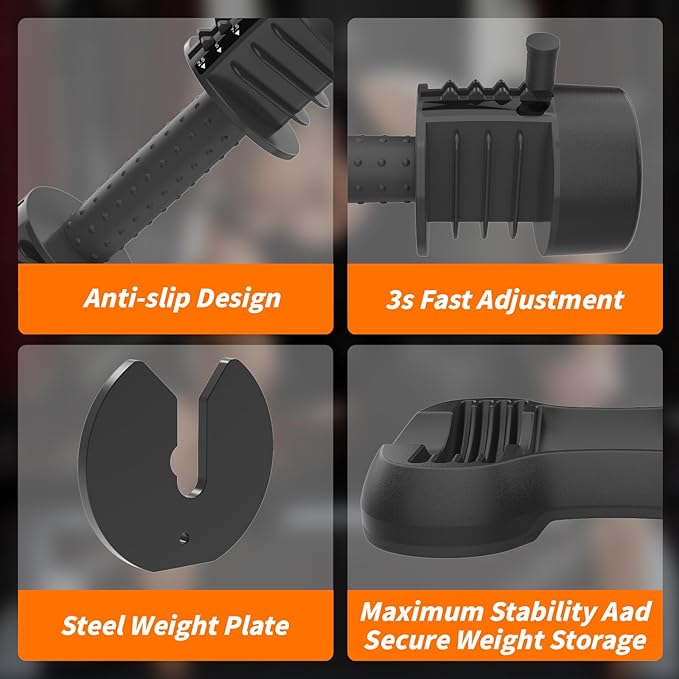 Ativafit 27.5/66/88LBS Pair Adjustable Dumbbell Set with Anti-slip Handle 12 In 1 Quick Dial Adjustment Weights With Safety Locking Button Space Saving Strength Training for Full Body Home Gym Workout