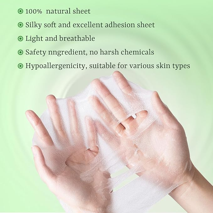 Aloe Vera Face Masks Skincare Soothing Face Mask Hydrating Face Masks Moisturizing Face Mask for Dry, Oil，Sensitive Skin, Aloe Face Sheet Masks for After Sun Care, Calming, Refreshing,10 Pack