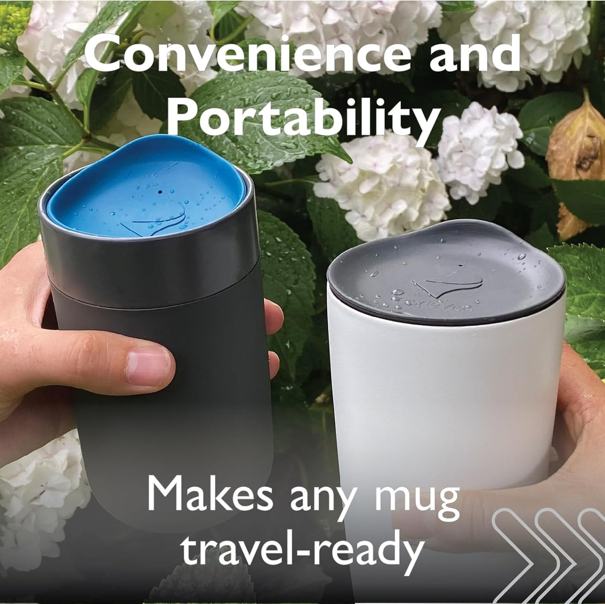 Reusable Coffee Cup Silicone Lid – Fits Most Tumbler, Water Bottle, & Ceramic Coffee Mug Between 2⅝”-2⅞" – Dishwasher-Safe Travel Mug Lid keeps your beverage in your mug (Small - Grey)