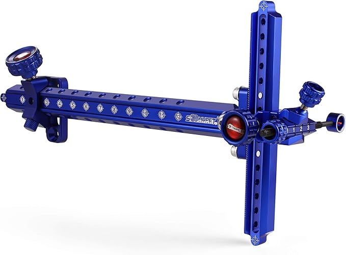 Archery Recurve Bow Sight, SOOHUPET Accessories T Shape Archery Shooting Target Sight Adjustable Bowsight with Optical Fiber Pin Sight for Target Practice