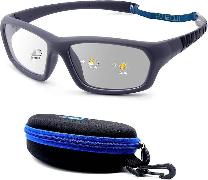 BLUE CUT Sports Protection Goggles, Photochromic Lenses Safety Glasses for Basketball, Pickleball and Outdoor Sports