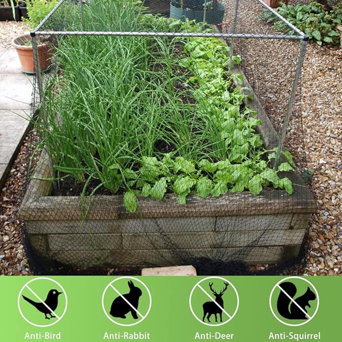 Bird Netting 20x30 Ft, 1/2In Mesh Heavy Duty Garden Netting Pest Barrier for Plants, Fruit Trees, Vegetables, Extra Strong Woven Mesh Netting, Animal Fencing Against Birds, Deer, Poultry